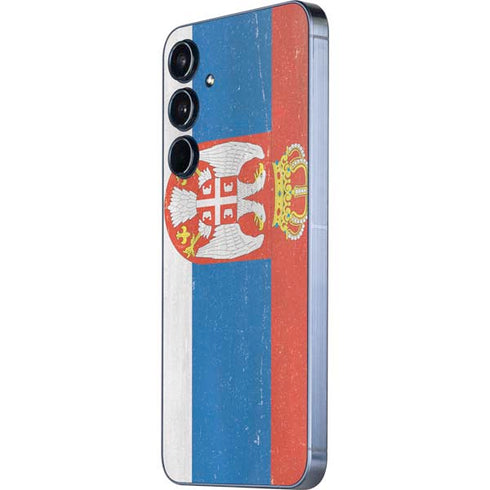 Serbia Flag Distressed Galaxy A55 5G Skin